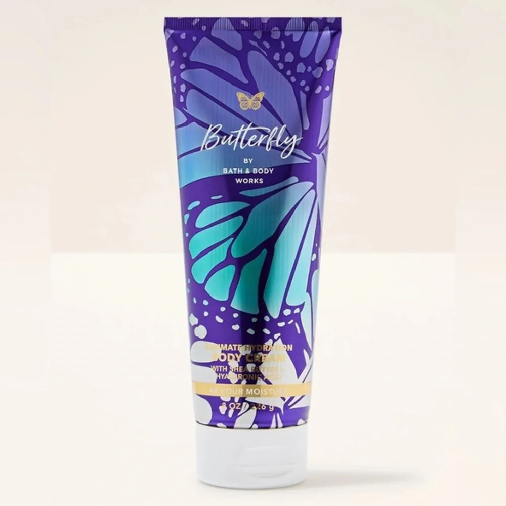 Bath & Body Works Butterfly Body Cream - Purple and Blue - 8 oz ( New )